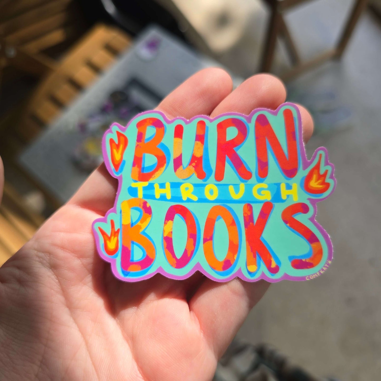 "Burn Through Books" Sticker