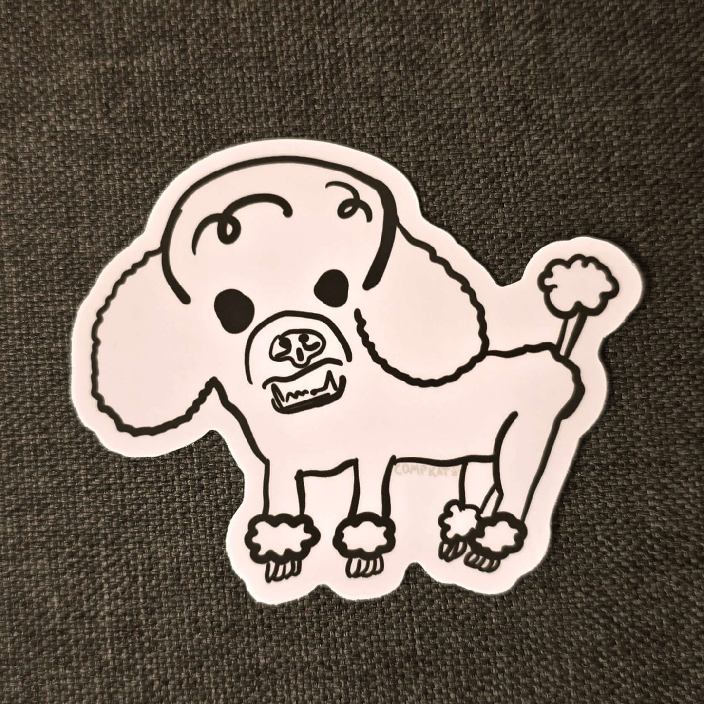 Derpy Poodle Sketch Sticker