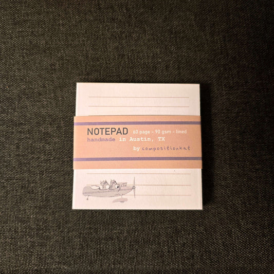 Airplane Cats Notepad (Handmade)