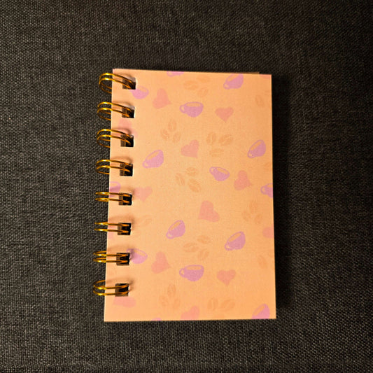Coffee Bean Heart Spiral Notebook (Handmade)