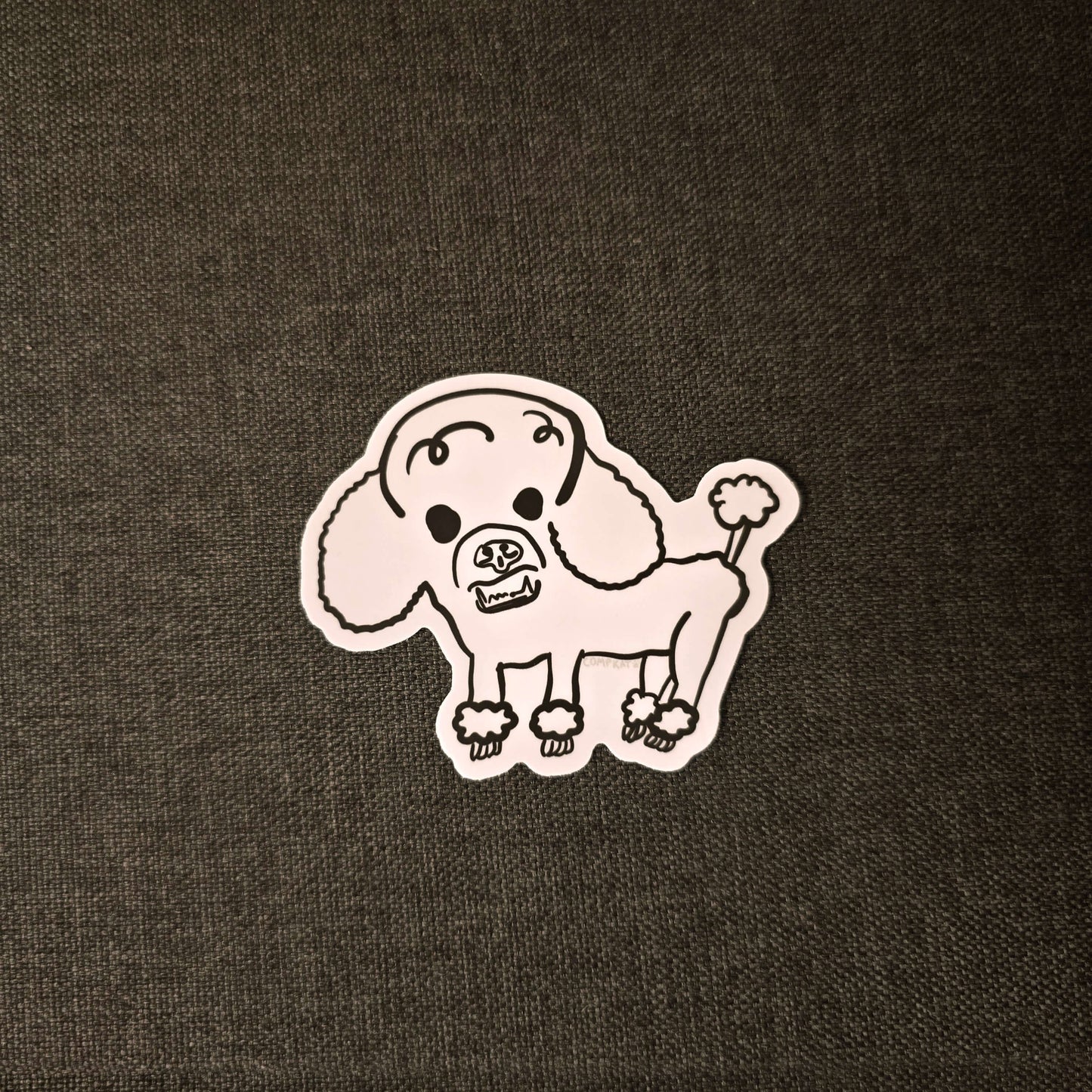 Derpy Poodle Sketch Sticker