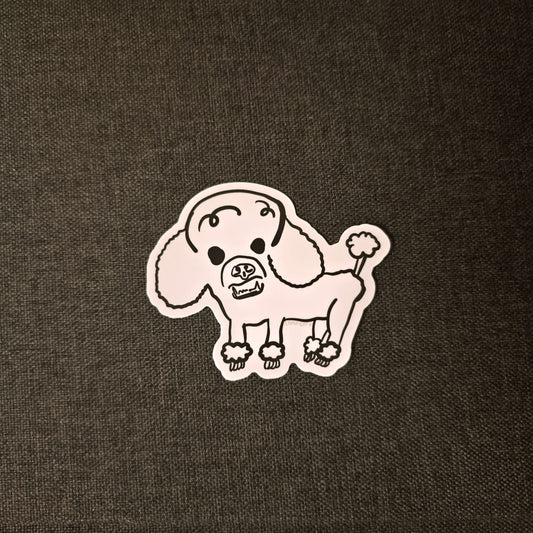 Derpy Poodle Sketch Sticker