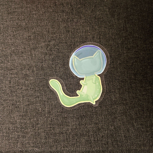 Slime Space Cat Sticker (Clear)